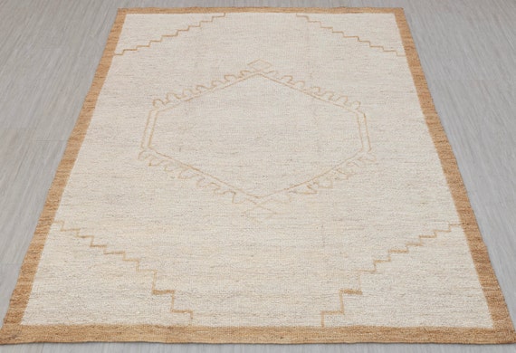 8x10 Natural Cream Jute Taureg Inspired High Quality Premium Soumek Jute Hand Woven Rug, CUSTOMIZE in any size G-3338