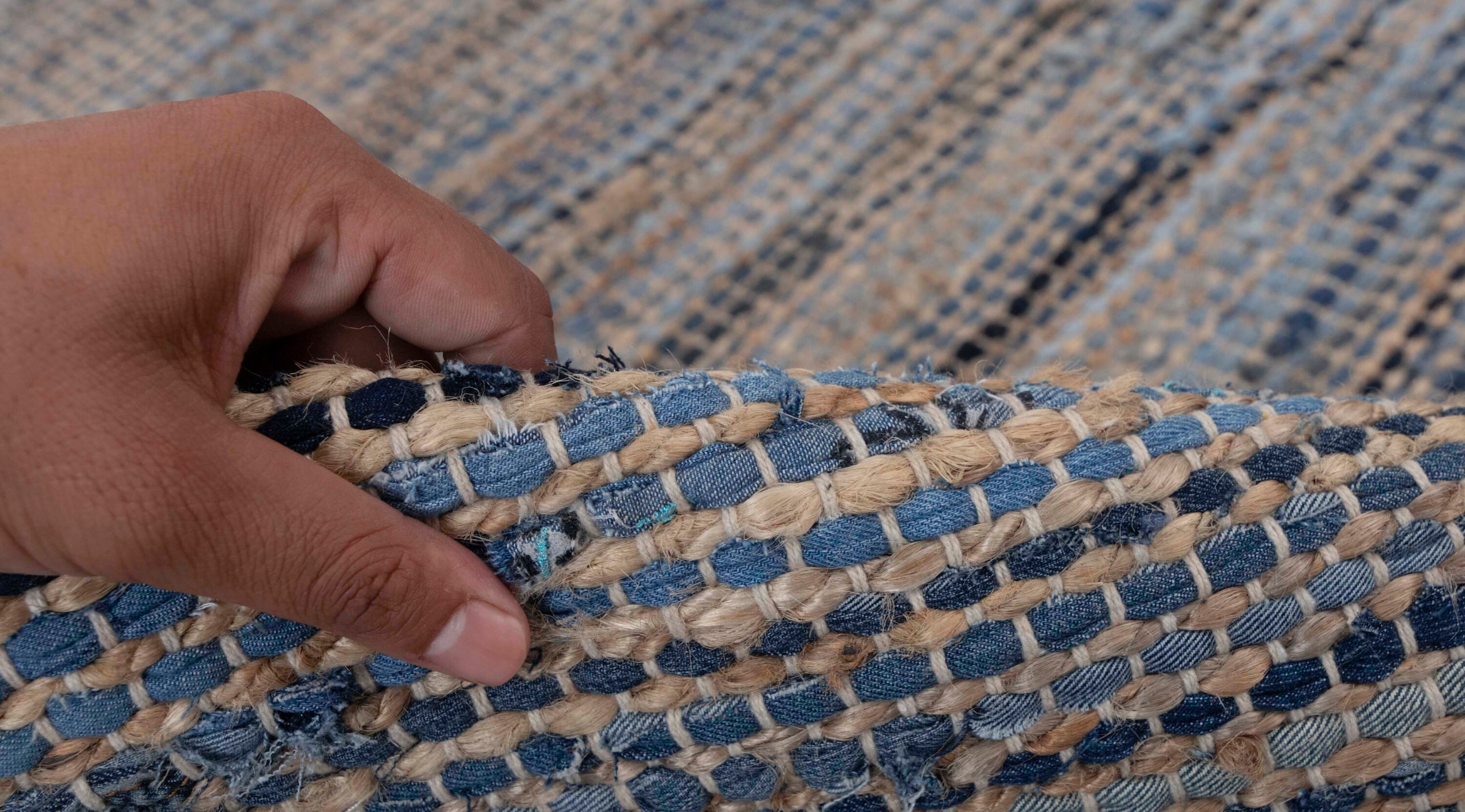 Leather and Jute Stripe Braided Rug – Patina Vie
