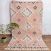 Soft Pink Moroccan Bohemian Hand Woven Wool Rug, Boho Rugs,#AS-1 