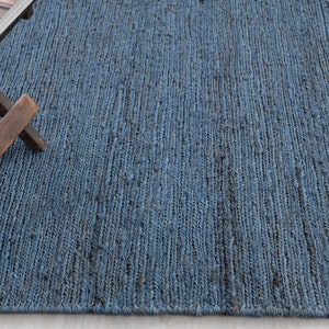 Blue Braided Jute High Quality Hand Woven Natural Premium  Rug, CUSTOMIZE in any size.....CK-9