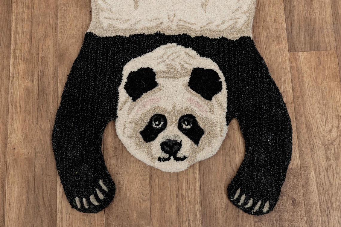 Plumpy Panda Wool Rug Kids Rugs Animal Wool Rug...Size-2x3 | Etsy