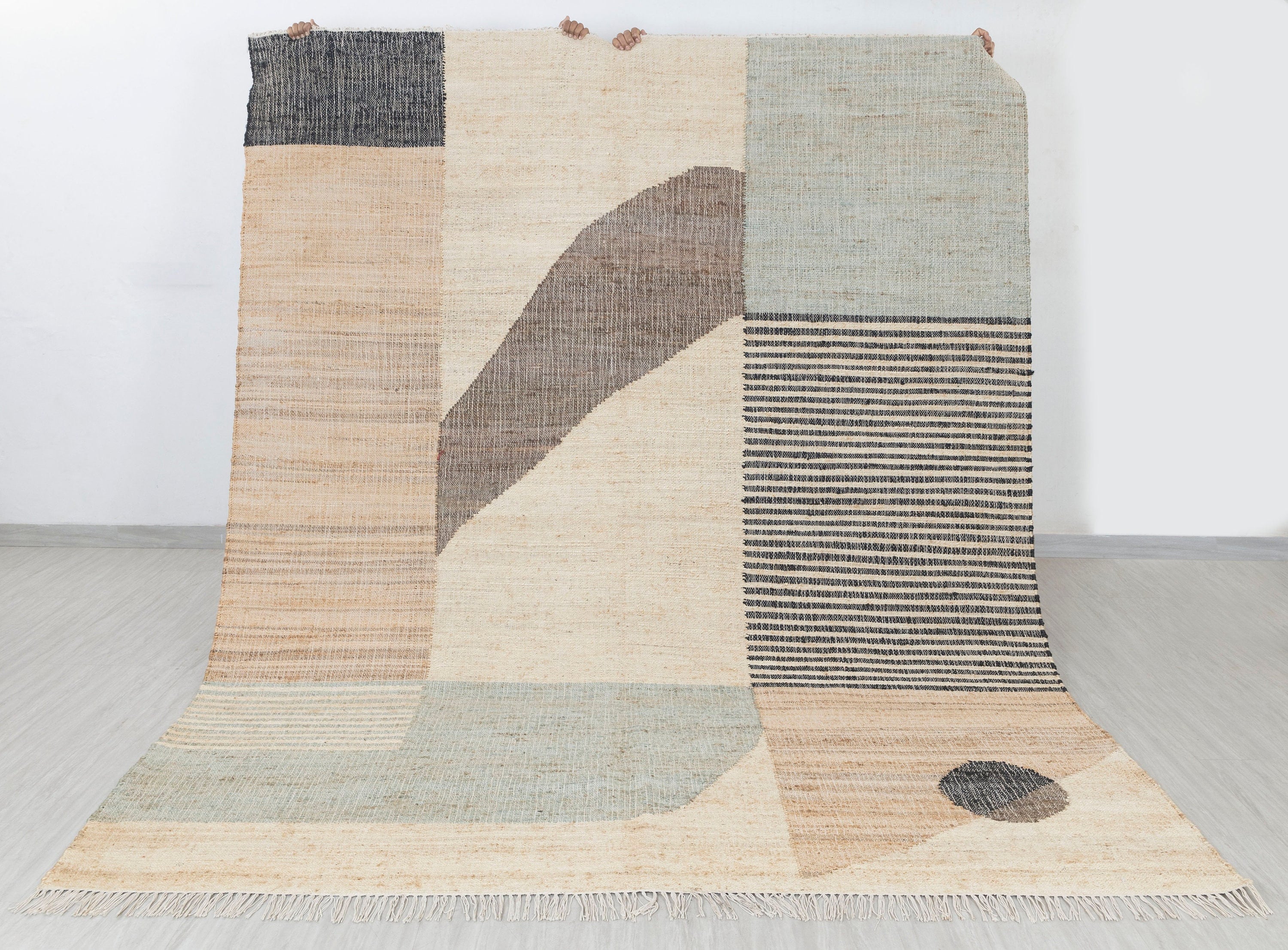Jute Colorful Hand Woven High Quality Geometric Style Rug