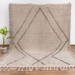 Bohemian Moroccan Decor Inspired Hand Woven Boho Cotton Rug, Scandinavian Nordic Rugs..MD-40