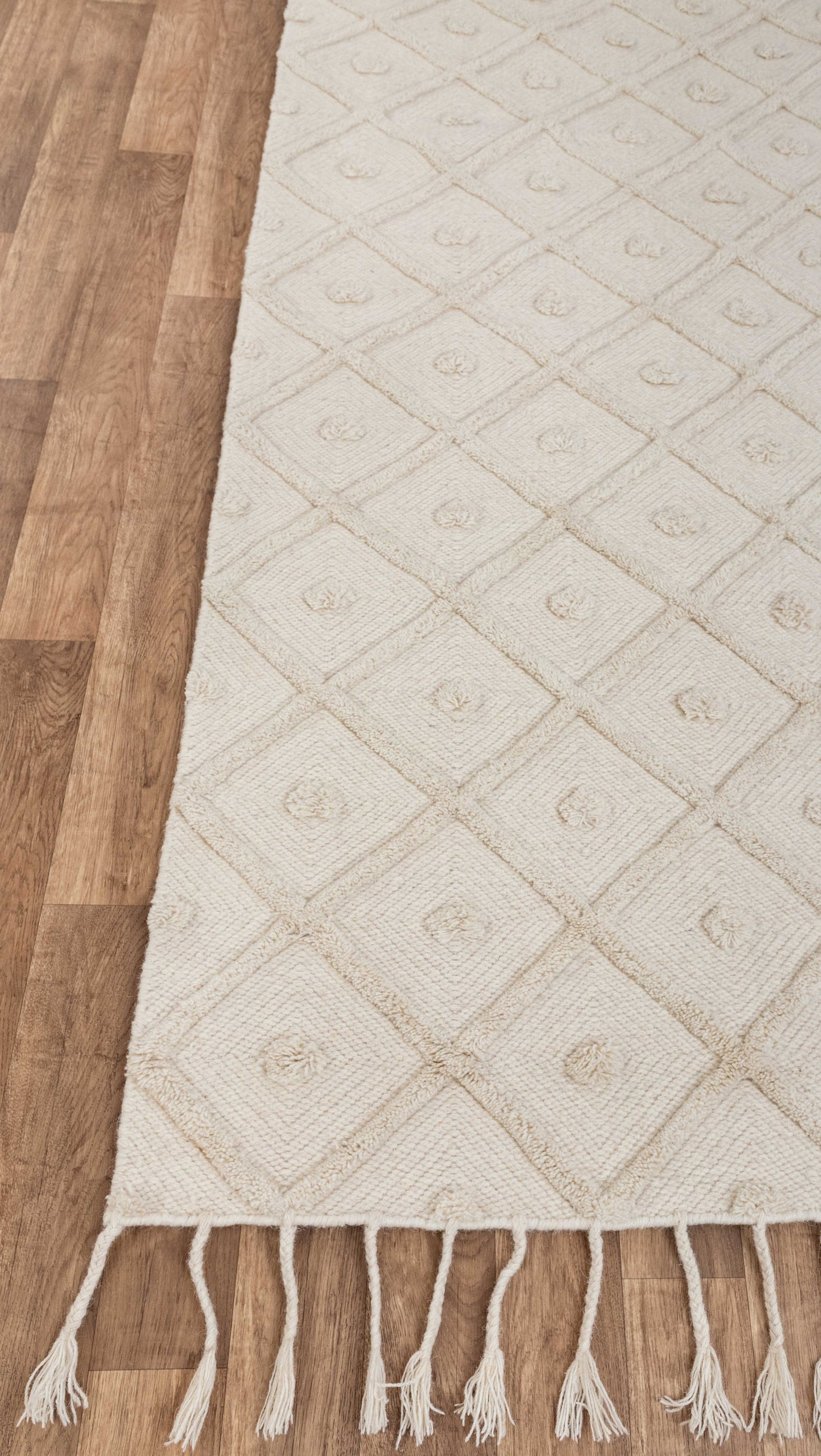 Ivory White Wool Boho Inspired Hand Woven Rug Bohemian Etsy