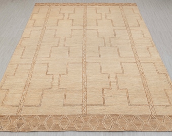 Natural jute Beige Taureg Inspired Bohemian Premium Soumek Jute Hand Woven High Quality Rug, CUSTOMIZE in any size G-2284