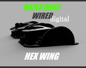 Wired Razer DeathAdder V3 - DAV3 - 25 gram - Hex Wing, Ultralight carbon, fingertip mouse mod, wired PCB