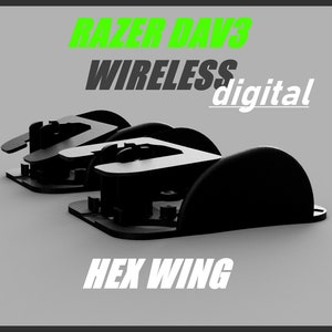 Wireless Razer DeathAdder V3 Pro - DAV3 - 28 gram - Hex Wing Raptor, Ultra light carbon, fingertip mouse mod kit.