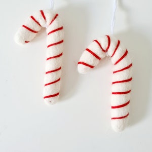 RED ONLY Single or multiple felt Christmas Candy cane tree decorations- Tracked UK delivery