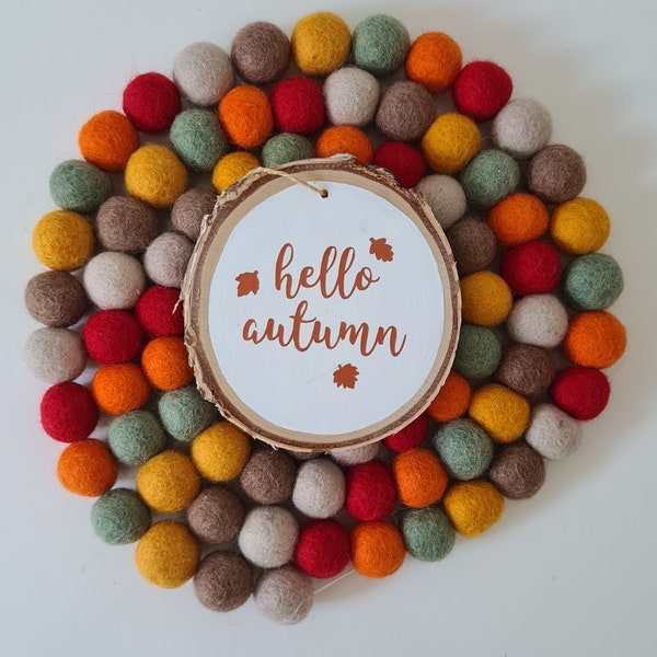 PLEASE READ Description-Autumn Felt Ball Garland - Tracked UK delivery available Fuller & Spread out options available