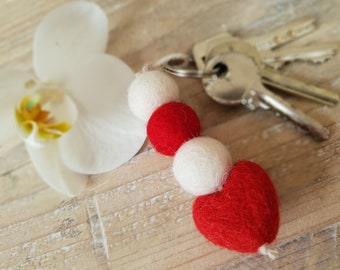 Felt ball Keyrings Tracked delivery available