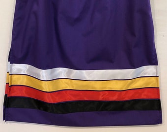Native American Regalia Traditional DEEP PURPLE Pow Wow STRAIGHT Style Ribbon Skirt