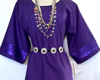 Native American Traditional Ladies Pow Wow PURPLE on PURPLE Ribbon Blouse©