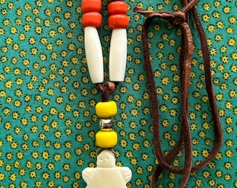 Native American Regalia Genuine BONE TURTLE Necklace