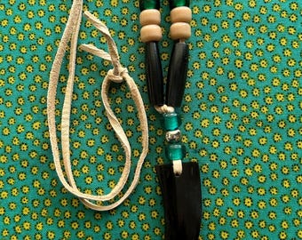 Native American Regalia Genuine Buffalo Horn BEAR CLAW Necklace