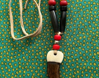 Native American Regalia Genuine Buffalo Horn BEAR CLAW Necklace