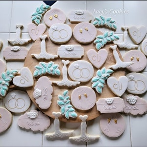 12 Bridal shower cookies, wedding cookies, wedding dress cookie, decorated bridal shower cookies, sugar cookies, we do, brides, wedding ring