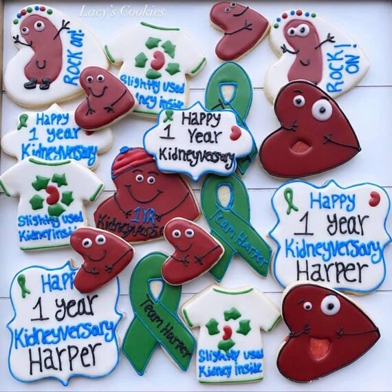 12 Kidney Cookies Kidney Transplant Kidney Transplant Etsy