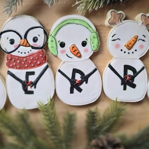 12 Christmas cookies, snowmen cookies, decorated Christmas cookies, merry Christmas cookies, snowmen, Christmas gift