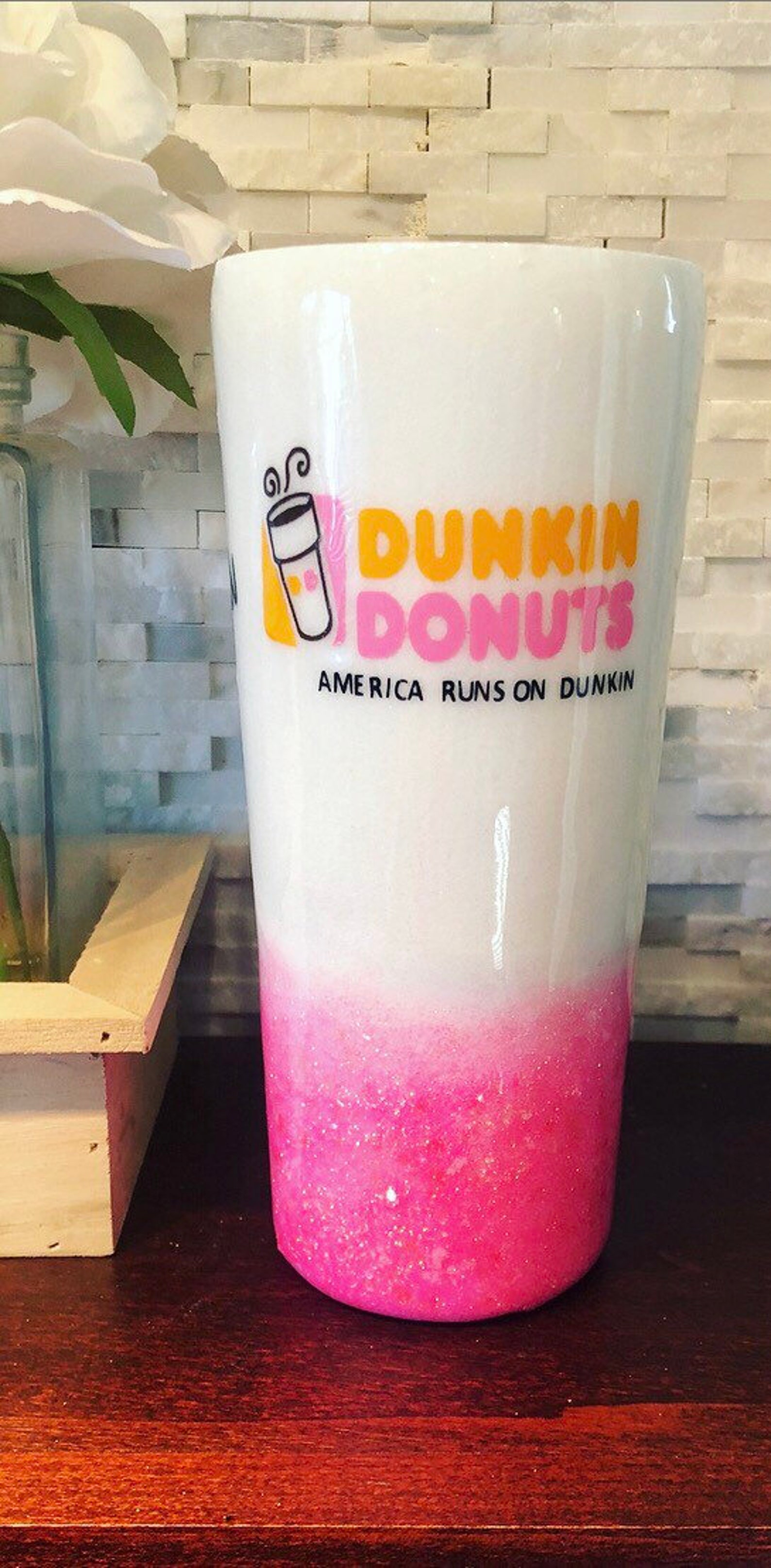 Dunkin Donuts Glitter Tumbler Etsy