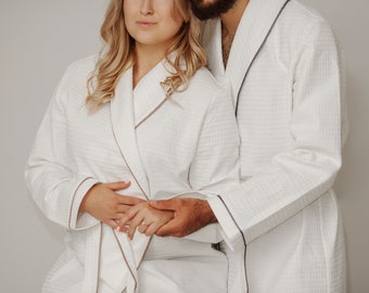 Unisex waffle robes, Couple Robes, Personalized Gift for the Wedding Party, Personalized Robe, Youth Waffle Robe, Present for Him,Groom Robe