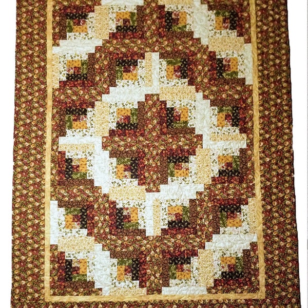 Handmade Log Cabin Quilt Etsy