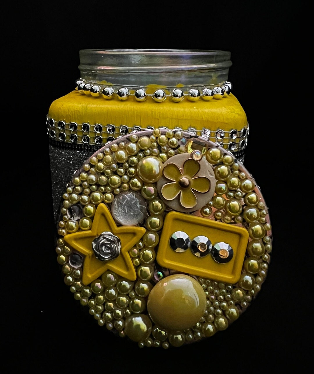 Beautiful Handdecorated Jar With Lid Etsy