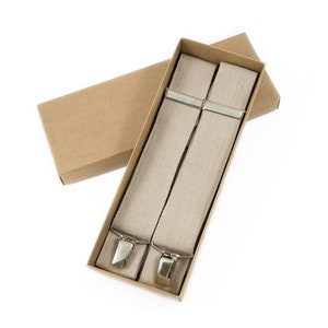 BEIGE linen suspenders Adjustable Y- Back Suspenders - ADULT Baby Boys Kids Children Mens Groom Page Boy Wedding