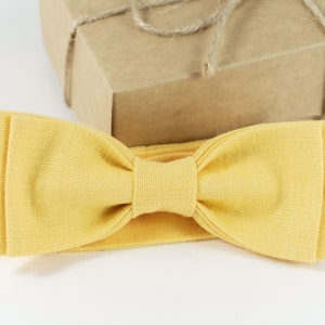 YELLOW color men&#39;s bow ties perfect for summer weddings and handmade groomsmen gift