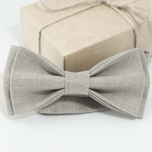 Natural linen bow tie | bow ties for men, boys bow ties, skinny tie, wedding ties