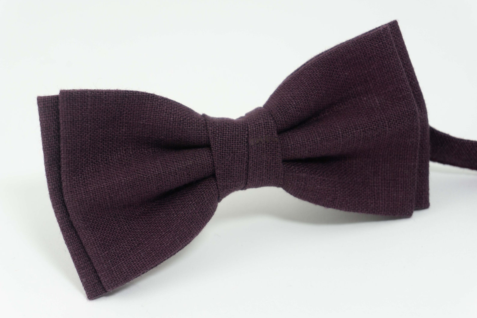 Eggplant Bow Tie Eggplant Linen Bow Tie Eggplant Weddings Etsy