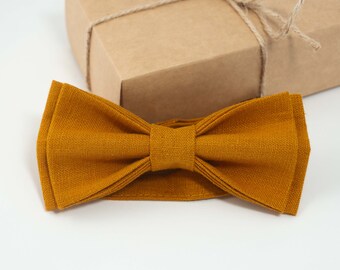 Mustard bow tie | wedding bow tie, groomsmen bow tie, baby bow tie