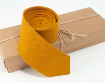 Mustard necktie | mustard wedding necktie for groomsmen, ties for groomsmen