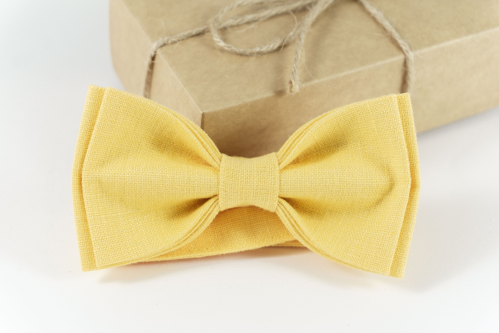 YELLOW bow ties for men Yellow ecofriendly linen bow ties Etsy