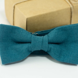 Dark cyan wedding bow tie |  Dark cyan pre-tied bow tie, groomsmen ties, Dark cyan ties for wedding
