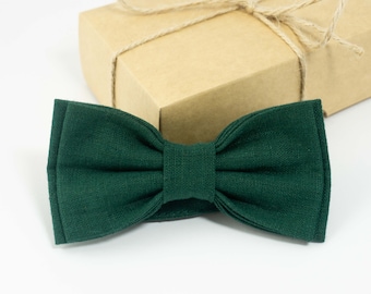 Elegant Pre-Tied Forest Green Bow Tie | Ideal for Groomsmen and Wedding Events