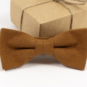 Groomsman Cinnamon brown bow tie Best man Man of honor ring bearer