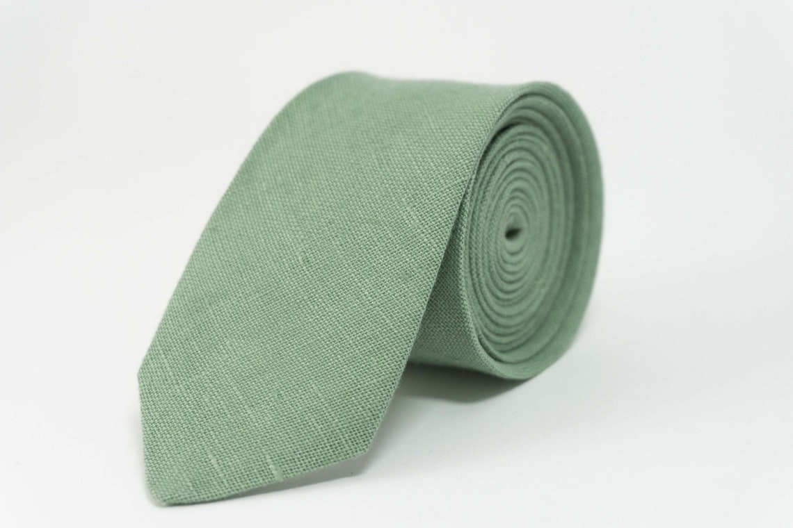 Sage Green Necktie Sage Green Neckties Sage Green Wedding Etsy