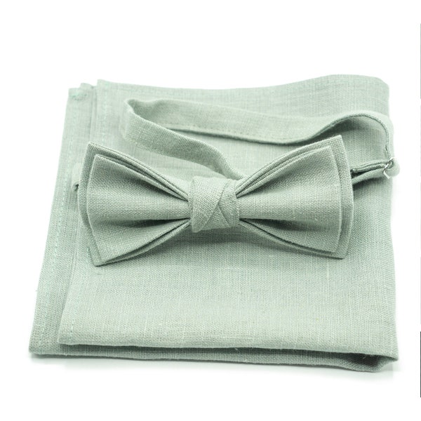 Dusty Sage Wedding Bow Ties | Groomsman Attire, Ring Bearer Outfits & Light Green Bowties