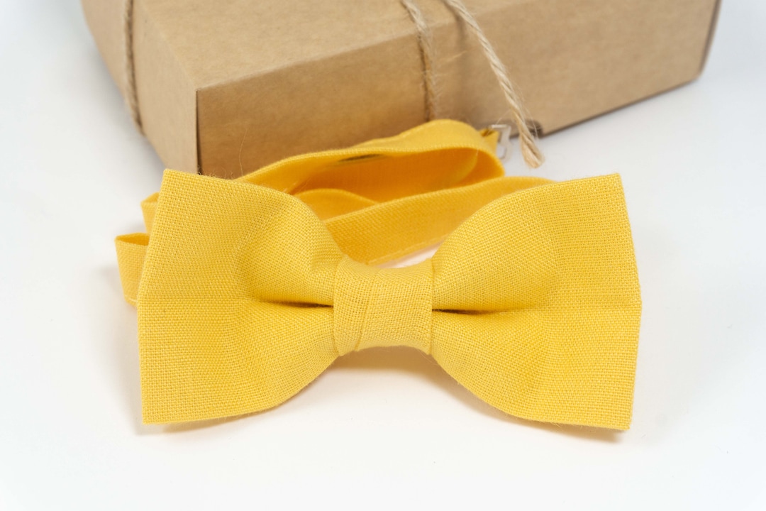Yellow Plaid Bow Tie Mens Yellow Bow Tie, Boys Yellow Bow Tie, Boys Yellow Tie Etsy