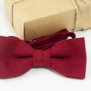Red wedding bow tie |  red pre-tied bow tie, groomsmen tie, mens tie, bowties