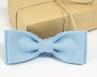 Sky blue wedding bow ties for groomsmen | Sky blue baby bow tie, sky blue plaid bow tie, ring bearer bow tie