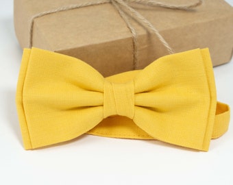 Yellow color mens bow tie | Yellow wedding bow tie, groomsmen tie, baby bow tie