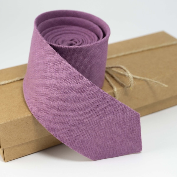 Wisteria groomsmen necktie | Wisteria wedding necktie made from natural linen