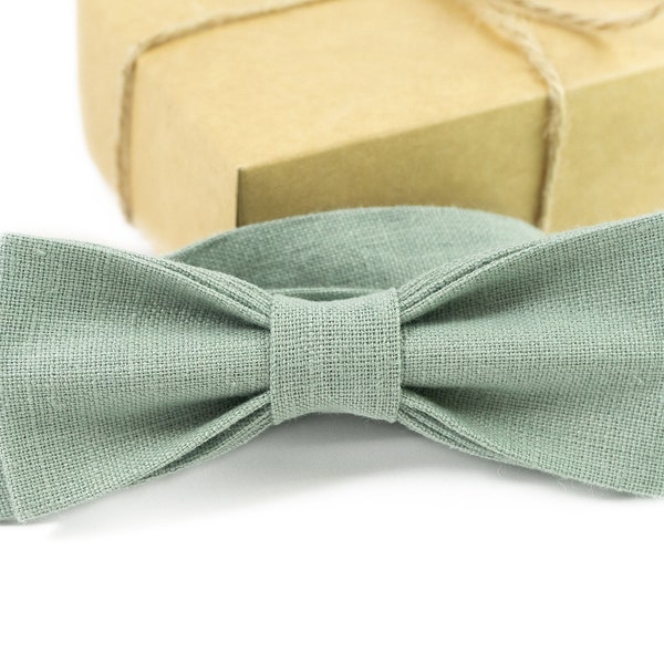 Dusty sage green bow tie perfect for sage weddings and groomsmen gift