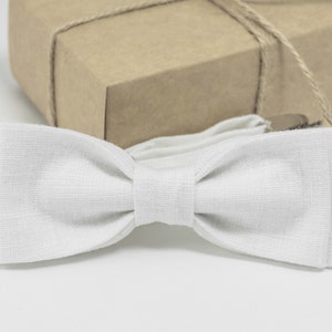 White wedding bow ties for groomsmen | White baby bow tie, White plaid bow tie