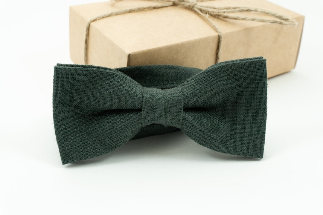 HUNTER GREEN Bow Tie Mens Green Bow Tie Solid Dark Green Bow Tie Etsy