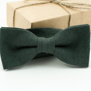 HUNTER GREEN Bow Tie Mens green Bow Tie Solid Dark Green Bow Tie
