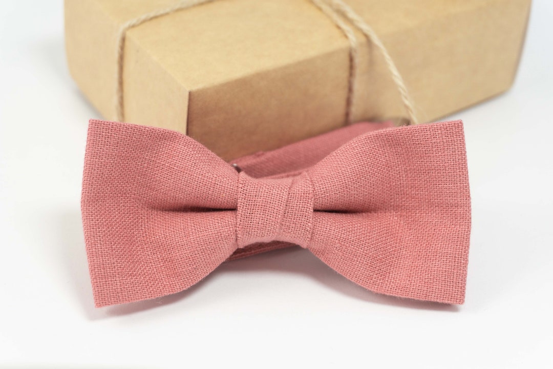 Dark Pink Groom Bow Tie Groomsmen Ties Mens Pink Bow Tie Etsy