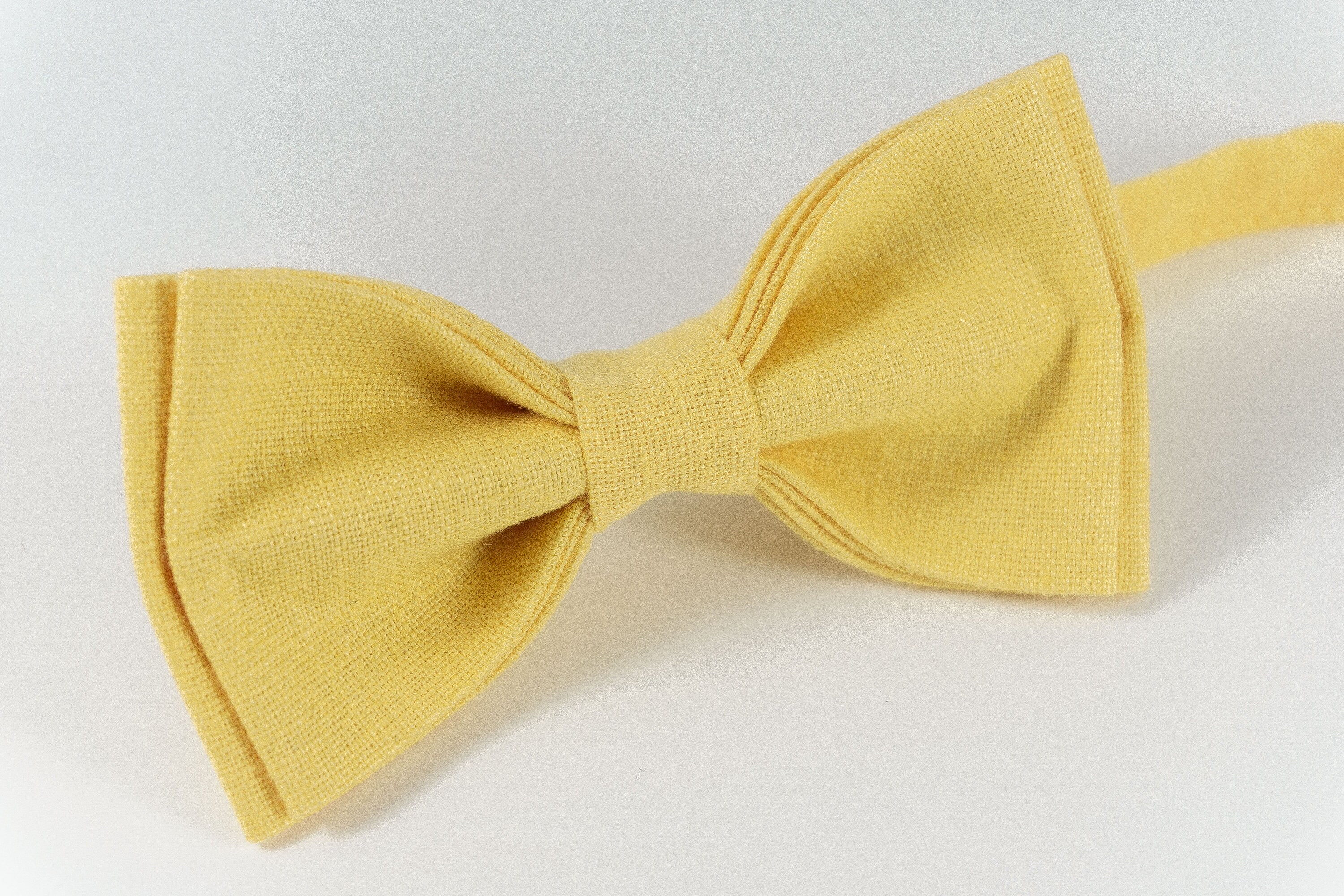 YELLOW bow ties for men Yellow ecofriendly linen bow ties Etsy