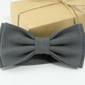 Dark Gray bow tie | gray pre-tied bow tie, groomsmen bow tie, wedding tie, blue bow ties